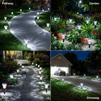 Gorrzai Solar Pathway Lights Outdoor 16 Pack Mushroom Garden Lights Waterproof Solar Powered Yard Lighting for Landscape, Driveway, Path, Walkway, Patio, Outside Garden Decorations, 6000K Cold White