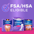 Always Discreet Adult Incontinence Pads for Women, Drier, 6 Drop Regular Length, Extra Heavy Absorbency, Pads for Bladder Control Management, Bladder Leaks, & Postpartum Pads, 66ct