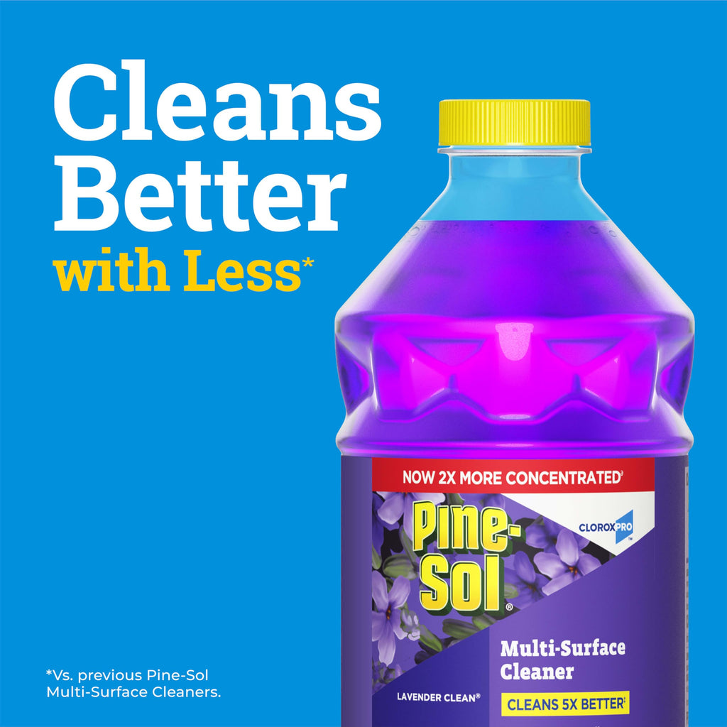 Pine-Sol Multi-Surface Cleaner, CloroxPro, 2x Concentrated Formula, All-Purpose Cleaner, Lavender Clean, 40 Fluid Ounces (Pack of 2)