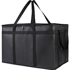 Bodaon Insulated Food Delivery Bag, XXXL Reusable Warming Bag, Black, 1Pk