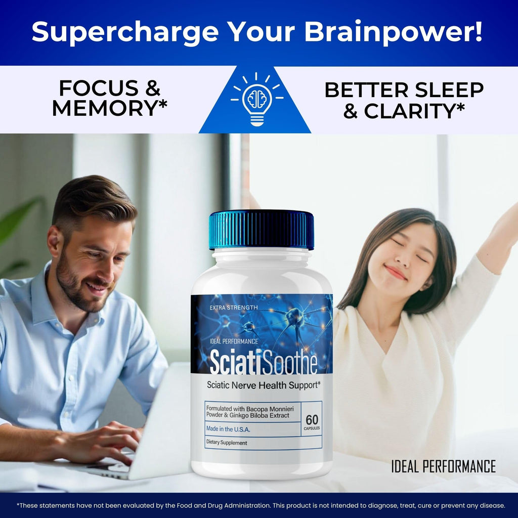 SciatiSoothe for Sciatica Capsules, Sciati Soothe Nerve Health Support, SciatiSoothe Supplement Advanced Formula, Nerve Support Pills - Maximum Strength - SciatiSoothe Reviews (60 Capsules)