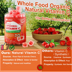 Natural Liposomal Vitamin C 1000mg Gummies for Adults Kids 9+, 1660mg Chewable Vitamin C w/ 11mg Zinc, D3, Elderberry, Echinacea, Bioflavonoid, Immune Support - Organic VIT C from Fruits, Sugar Free