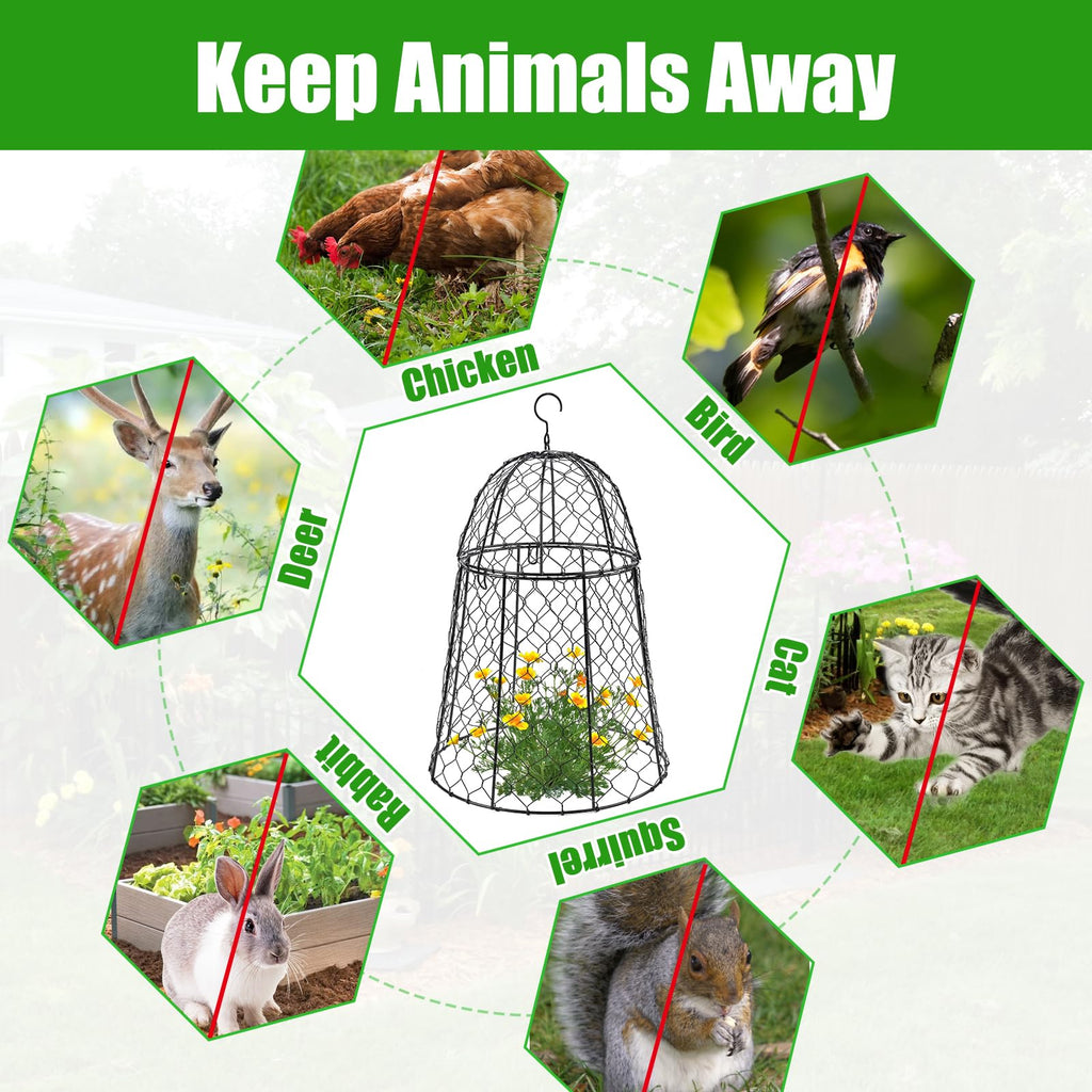6 Pack Garden Cloches for Plants, Sturdy Chicken Wire Cloches Plant Cover