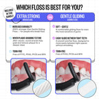 FLAUS Electric Flosser (Extra Strength Woven) - Shark Tank + Oprah's List - Water Floss Alternative - Plaque Remover for Adult- Easy Vibration Flossing - Safe Portable Gum + Teeth Cleaning Tool