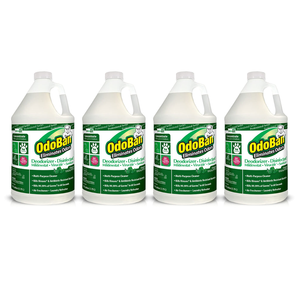 OdoBan Professional Disinfectant and Odor Eliminator Concentrate, 4 Gallons, Original Eucalyptus Scent