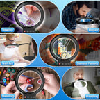 10X 30X Magnifying Glass with Light and Stand, 72 LED 3 Color Modes Stepless Dimmable, Hands Free Lighted Magnifier Desk Lamp for Close Work Craft Hobby Painting Sewing Jewelry Reading (Black)