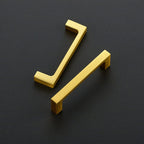 Ravinte 15 Pack Solid 3-1/2 Inch Square Cabinet Handles - Brushed Brass Drawer Pulls - Kitchen Hardware and Handles
