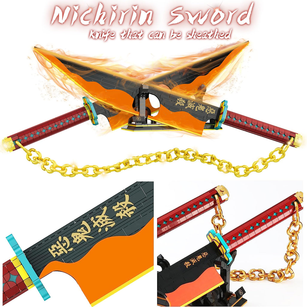 Kravkind 1478pcs, 82inch for Sword Building Block Model, Samurai Sword Set with Scabbard and Stand, Best Gift for Anime Fans