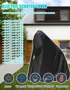 Electric Scooter Cover, Universal Scooter Cover, Waterproof Sun, Tear Proof Night Reflective and Lock-Holes&Storage Bag for With Seat or Without Foldable Kick Scooter(Without Seat,51"(L)x45"(H))