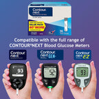 Ascensia Contour Next Blood Glucose Test Strips for Diabetes – 70 Count (1 Pack) - Accurate, No Coding, Second-Chance Sampling, Compatible with All Contour Next Meters for Easy Blood Sugar Testing