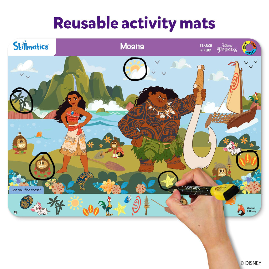 Skillmatics Search and Find Disney Princess Educational Game - Reusable Preschool Learning Activities, Perfect for Toddlers & Kids Who Love Toys, Art & Crafts, Gifts for Boys & Girls Ages 3, 4, 5, 6