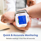 Care Touch Digital Wrist Blood Pressure Monitor for Adults Size 5.5-8.5" for Home Use, Automatic High Blood Pressure Machine with Batteries & Carrying Pouch