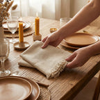 Accent Home Natural Linen Cloth Napkins, Set of 12, 18x18 Inches