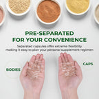 Angtai JN Empty Capsules Size 00 Separated Vegan Pill Caps Plant Based Clear (1,000 Caps+1,000 Bodies) Gluten Free, Non-GMO, Halal Certified Filling Kit for Vegetarian DIY Your Own Supplements