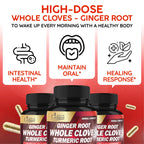 Cadane 5in1 Whole Cloves Herbal Blend | Digestive & Immune Support | Clove, Ginger, Turmeric, Garlic, and Black Pepper | Non-GMO, Vegan – 90 Capsules – 45-Day Supply