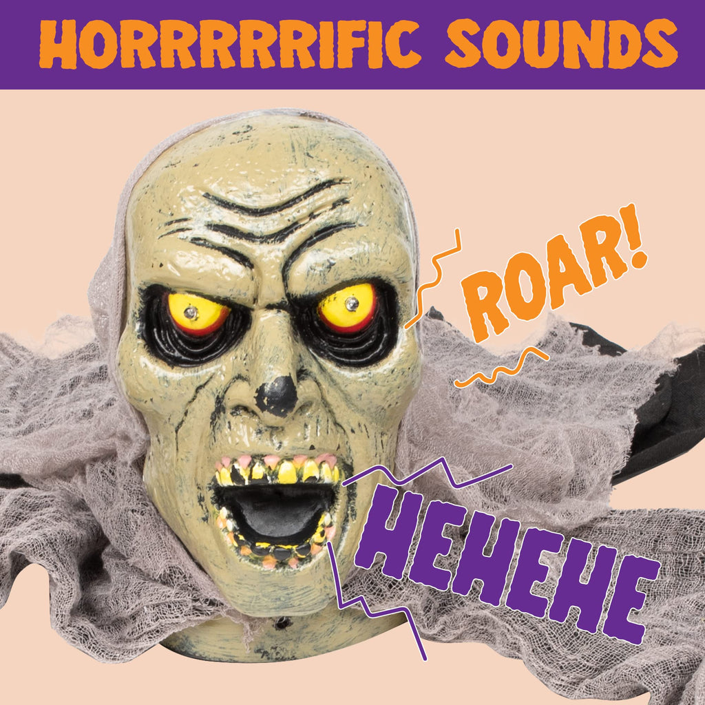 JOYIN Zombie Halloween Decoration Outdoor Groundbreaker Scary Halloween Graveyard Decor with Sound and Flashing Eyes for Yard Garden, Outside Lawn Haunted House Prop