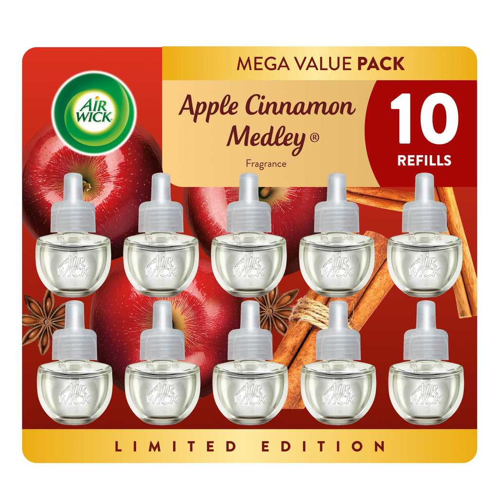 Air Wick Plug-In Refills, Apple Cinnamon Medley, Essential Oils,10 count