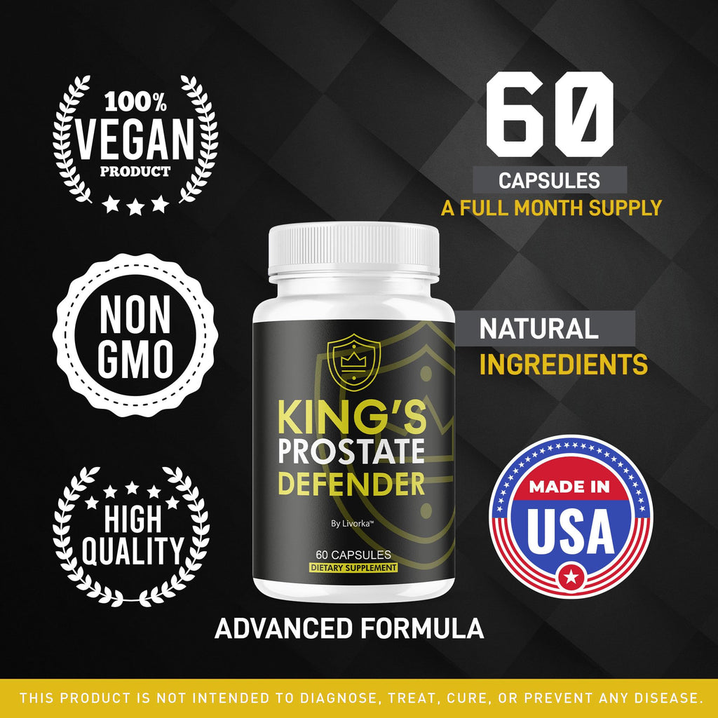 Kings Prostate Defender Capsules - Official Kings ProstateDefender Pills Advanced Supplement Support, All Natural Formula for Overall Health & Wellness Reviews, 60 Capsules for 1 Month