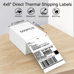 LabelRange 4x6 Thermal Labels, Commercial Grade Direct Thermal 4x6 Shipping Labels, 500 Sheets per Stack,1 Stack