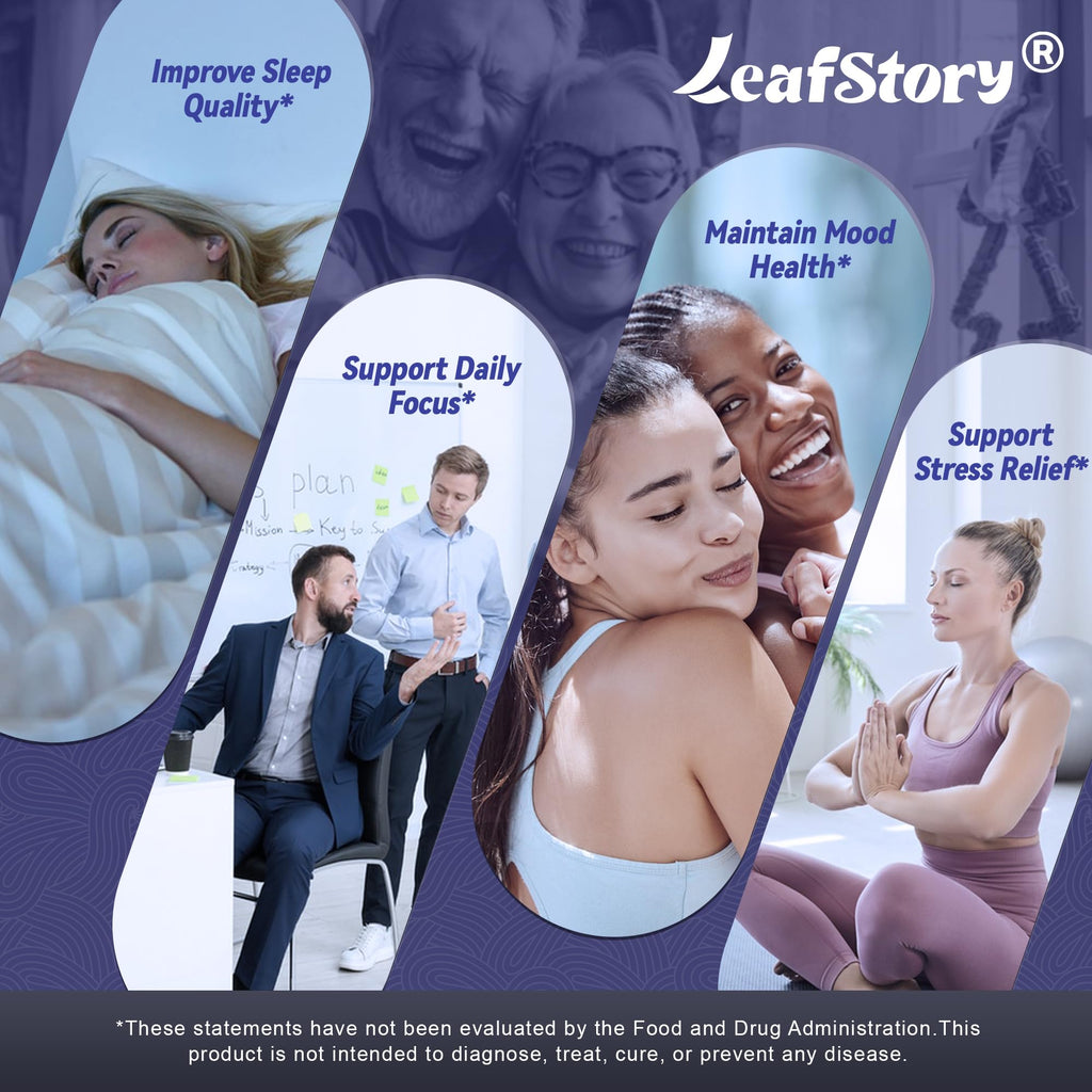 LeafStory Nootropic Brain Supplements for Memory and Focus, Cognitive Function for Mental Health & Clarity, Vitamin B6 B12, Folate & Dihydromyricetin, 60 Capsules