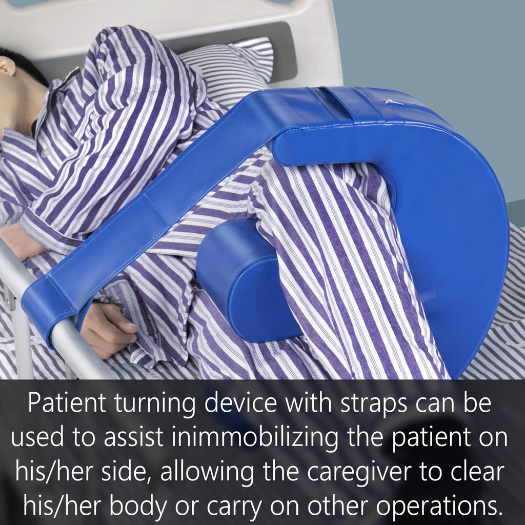 Duzzy Patient Turning Device, Turnover Device, Waterproof Detachable PU Leather Turning Pillow, Lift Assist Nursing Help The for Bedridden Elderly Patients Products (Blue)