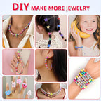 AIPRIDY 3200 Pieces Girls Toys Bracelet Making Kit, Unicorn/Mermaid Clay Beads Jewelry Activity Kit, DIY Crafts Birthday Christmas Gifts for Girls Ages 5 6 7 8 9 10 11 12 Years Old (Light Pink)