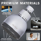 Aqua Elegante High Pressure Shower Head - Best 3 Inch Wall Mount Bathroom Showerhead For Boosting Low Flow With Anti-Clog Nozzles & Adjustable Brass Ball Joint - 1.8 GPM - Polished Chrome