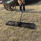 Lawn Leveling Rake, 42” x 10” Leveling Rake，Lawn Leveler w/ 72” Long Non-Slip Handle, Level Lawn Tool for Grass, Golf Field, Level Soil or Dirt Ground