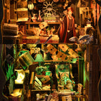 TOYQI DIY Book Nook Kit, Miniature House Dollhouse Kit for Adult and Teens, Book Nook Kits for Adults, Booknook Bookend Alley Model Build with Dust Cover