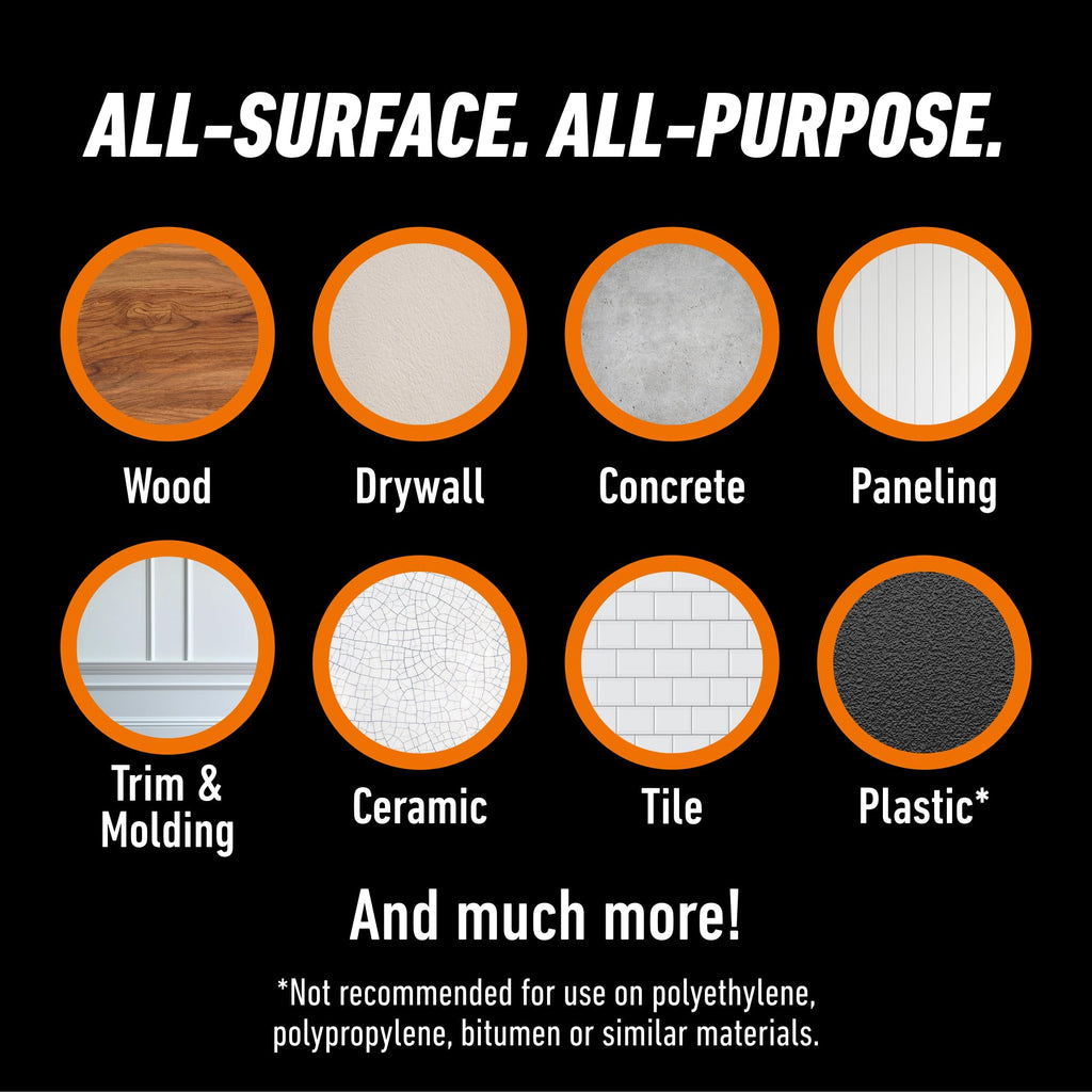 Gorilla Max Strength Construction Adhesive, Clear, 9 oz Cartridge