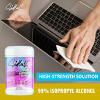 SEDLAV 99% Isopropyl Alcohol Wipes - 99% Rubbing Alcohol Wipes for Tech Use (80 Count Pack)