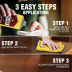 Milsek Furniture Polish and Wood Cleaner with Lemon Oil - Multipurpose Solution for Home Improvement from Hardwood Floors to Kitchen Cabinets - 12 Fl Oz (Pack of 4)