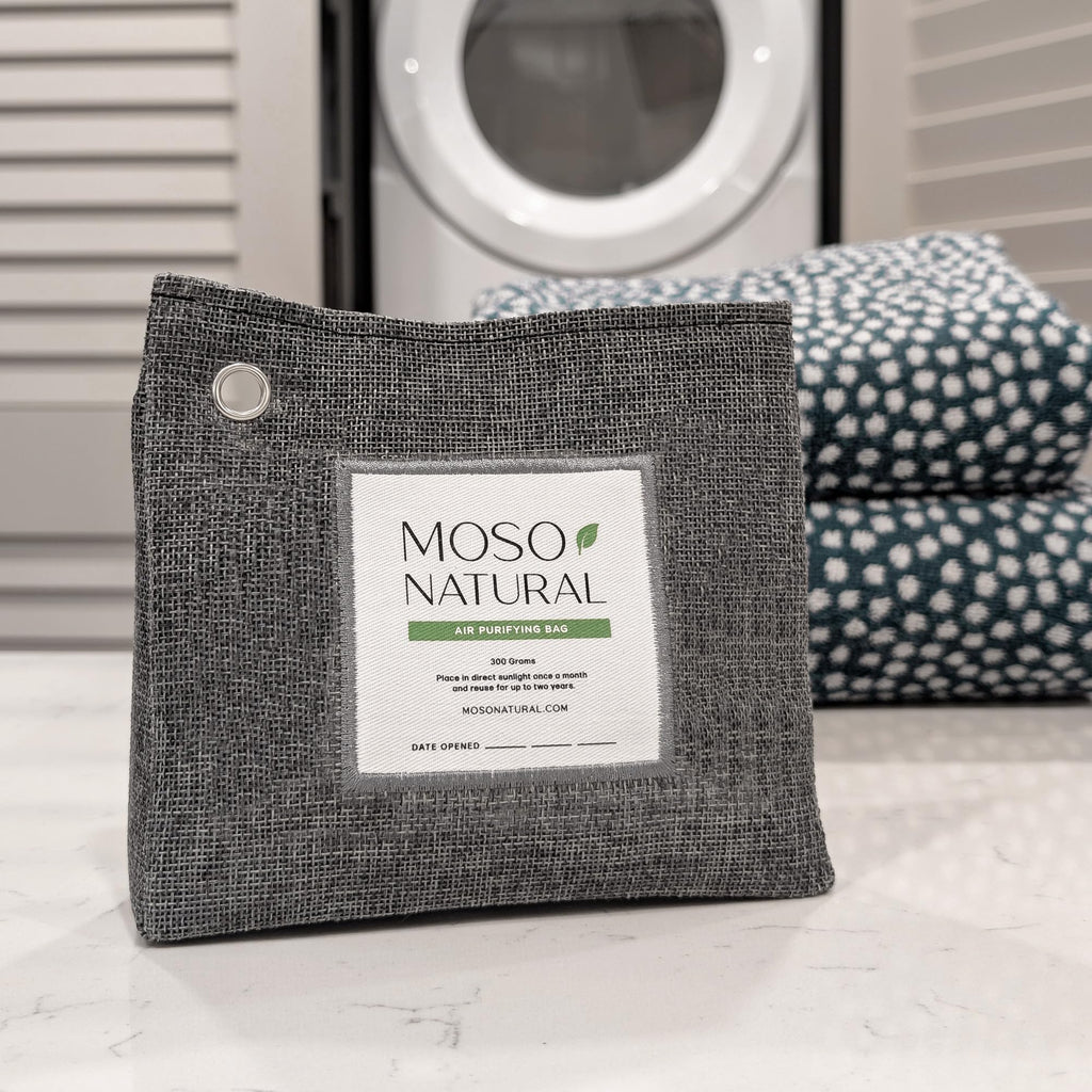 Moso Natural Air Purifying Bag 300g (10.58oz) Premium Bamboo Charcoal Odor Absorber for Home & Pet, Closet Odor Eliminator & Small Room Deodorizer, Charcoal Bags Last 2 Years, Unscented