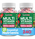 YUM-V'S Kids Multivitamin with Iron - Kids Chewable Multivitamin - Vitamins + Iron Supplement - Toddler Vitamins for 2 Year Old+, Kosher, Halal, Gluten Free 120 (Pack of 2