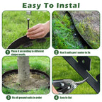 4 in Tall Landscape Edging, 40FT Plastic Garden Border Edging with 60 Anchoring Spikes, Landscape Edging Kit for Garden, Flower Beds and Lawn (Black, 4In x 40FT)