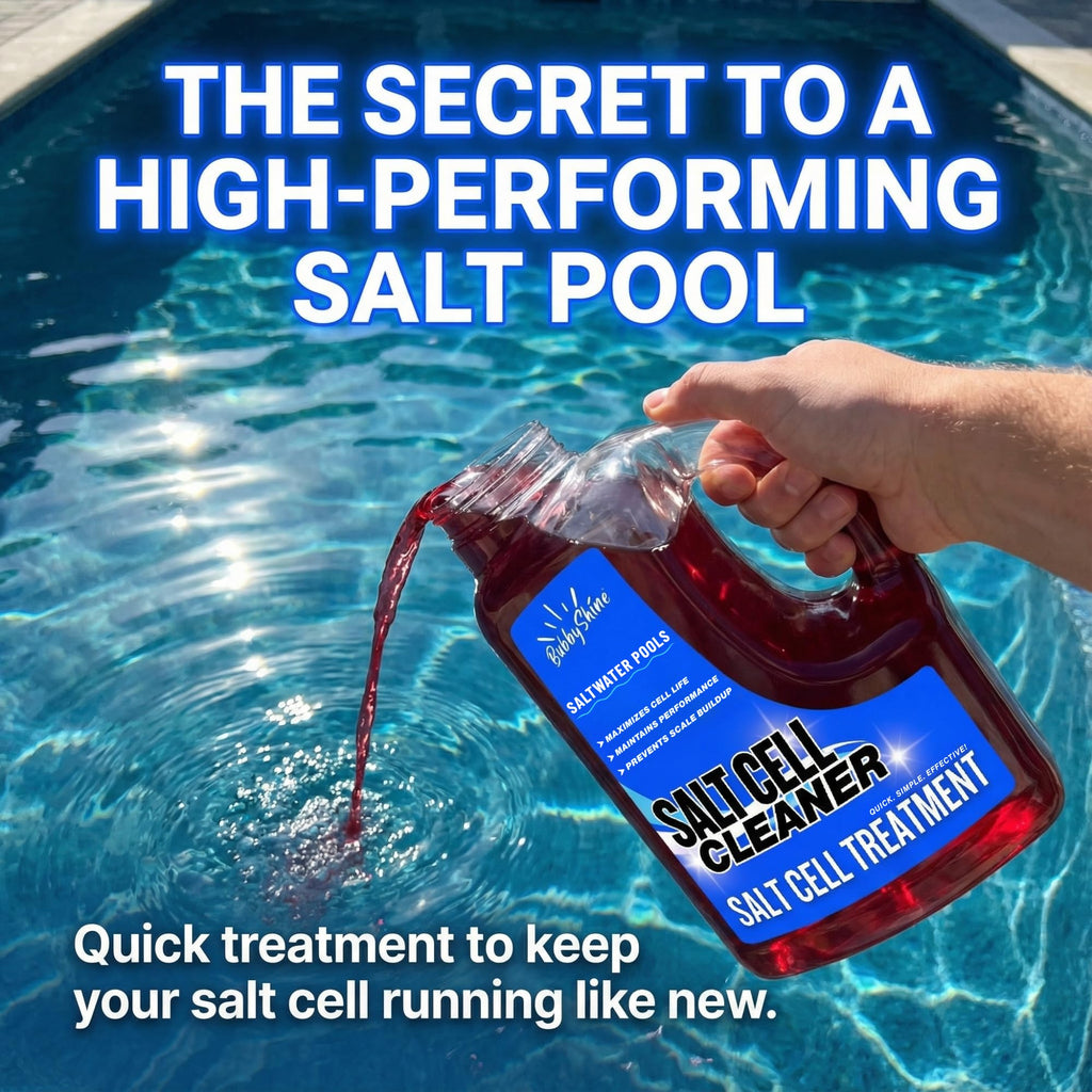 Salt Cell Cleaner for Pool - 3 L (101.5 fl oz) - Pool Salt Cell Cleaner Solution for Saltwater Pools, Helps Reduce Scale Buildup & Support Generator Performance (SWG) - BubbyShine