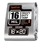 SpacEver 16x20 FT Tarp Waterproof, 16 Mil Tarps Heavy Duty Waterproof Multipurpose Protective Cover UV Resistant Rip & Tear Resistant with Grommets Reversible for Home Boats Cars Camping