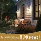 WIHTU Outdoor Lights for House, LED Exterior Front Porch Light Fixtures for Outside, Waterproof Wall Light Outdoor, Sconce Lights for Patio, Garage, Doorway, Entryway (Silver)
