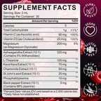 WellBloom Cortisol Reducer for Women & Men with Magnesium Glycinate, Ashwagandha, L-Theanine - Supports Stress Relief, Sleep & Heart Health, Nerves, Muscles - 2 Fl Oz