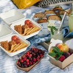 ECOLipak 200 Pack Clamshell Take Out Food Containers, 100% Compostable Disposable To Go Containers，6 * 6 inch To Go Boxes for Salad, Cake,Sandwiches