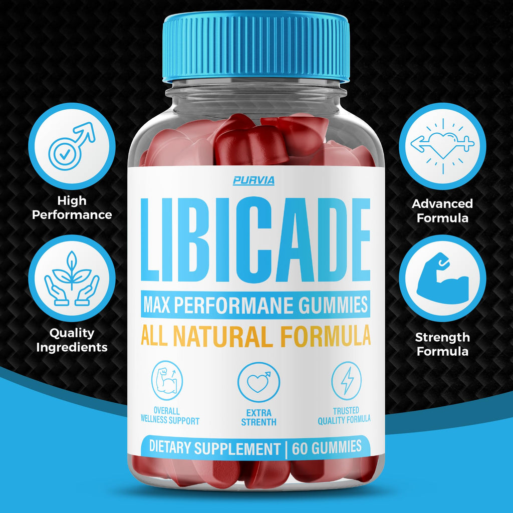 (2Pack) Libicade Gummies, Premium Supplement Gummys For Man, All Natural Drive For Men, Mens Support Health Gummy, Men's Performance Multi Vitamins Daily Strong Workout Energy Active Lifestyle (120ct)