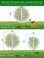 VITI Large Fruit Trees Netting Zipper - 2Pcs 10X10 FT with Drawstring Bird-Proof,Durable Mesh Covers for Blueberry,Apple,Pear,Peach,Orange Trees&Tomato Plants Bug Insect Protection Cover (2,10X10 FT)