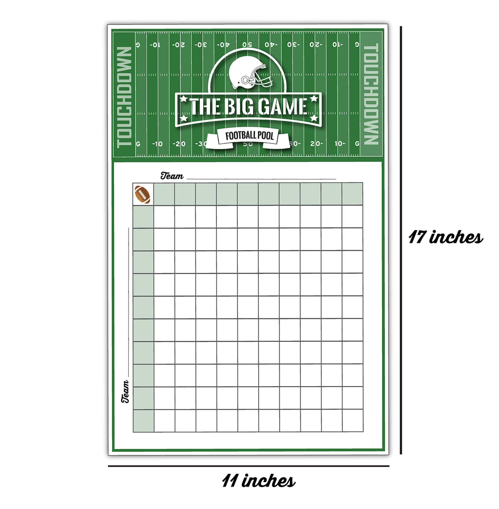Katie Doodle - Superbowl Party Decorations 2026 - (Made in the USA) - Essential Super-Bowl Party Supplies Games Decorations - Includes 1 x Football Squares Poster (11x17 inch)