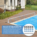 XCWT 50-inch Extra Long Pool Solar Cover Reel Straps - Pool Reel Tube & Blanket Fastening Kit Replacement for Feherguard Pool Roller System, Fastener Used to Attach Solar Blanket to Solar Reel