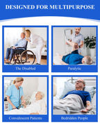 SPRING SEAON Patient Positioning Bed Pad with Handles – Transfer & Slide Sheet for Elderly Care, Waterproof Washable Draw Sheet for Hospital or Home Use, 46.5" x 38.5", 450 LBS Support,Black