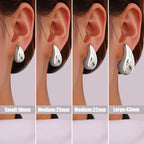 Gacimy Silver Teardrop Earrings for Women, 32MM Chunky Drop Earrings