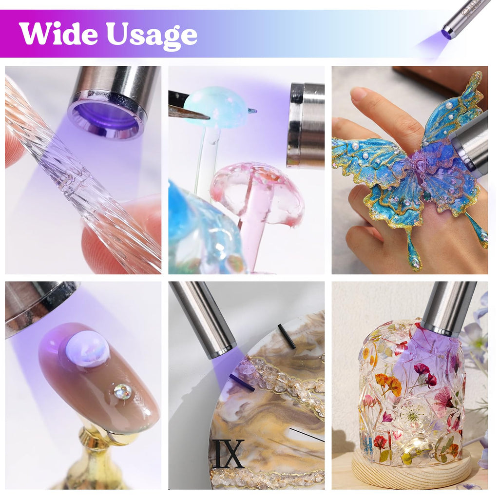 LET'S RESIN UV Resin Kit with Light, Bonding&Curing in Seconds, 30g UV Resin with Flashlight for Welding, Jewelry UV Glue Adhesive for Plastic Repair, Glass Light, Craft Decor