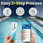 DROPLYTIX 10-in-1 Pool & Spa Water Test Kit with App, Hot Tub, Saltwater, Chlorine, Cyanuric Acid, Alkalinity, Hardness, pH, Nitrate, Sulfate, Digital Water Quality Testing Strips (DXPOOL-R10-S10)