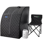 Durasage Lightweight Portable Personal Steam Sauna Spa for Relaxation at Home, 60 Minute Timer, 800 Watt Steam Generator, Chair Included (Black)