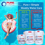 Pure + Simple | All-in-One Weekly Pool Treatment | Controls Algae & Clarifier for Swimming Pools with Copper-Based Formula | Ideal for Above Ground and Inground Use - 10 lbs